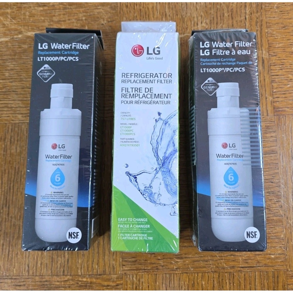 Genuine OEM LG LT1000P Refrigerator Water Filter Cartridges - 3 Pack - New